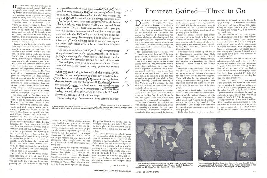 Fourteen Gained — Three to Go
