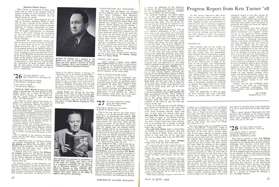 Progress Report from Ken Turner '28
