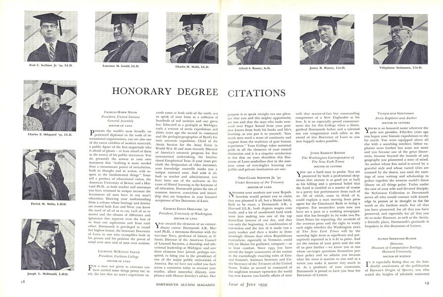 HONORARY DEGREE CITATIONS