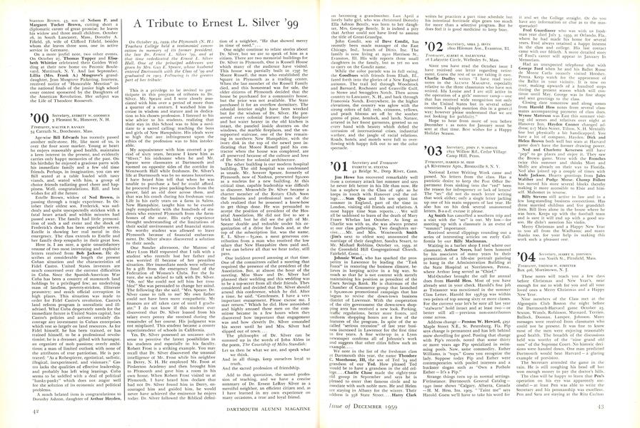 A Tribute to Ernest L. Silver '99