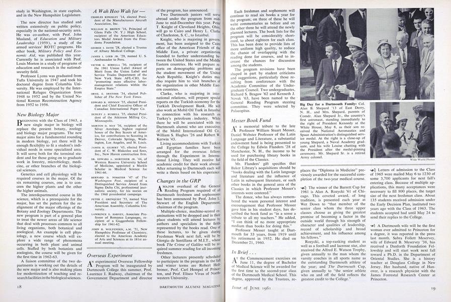 A Wah Hoo Wah for — | Dartmouth Alumni Magazine | June 1961