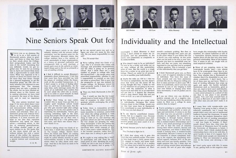 Nine Seniors Speak Out for Individuality and the Intellectual