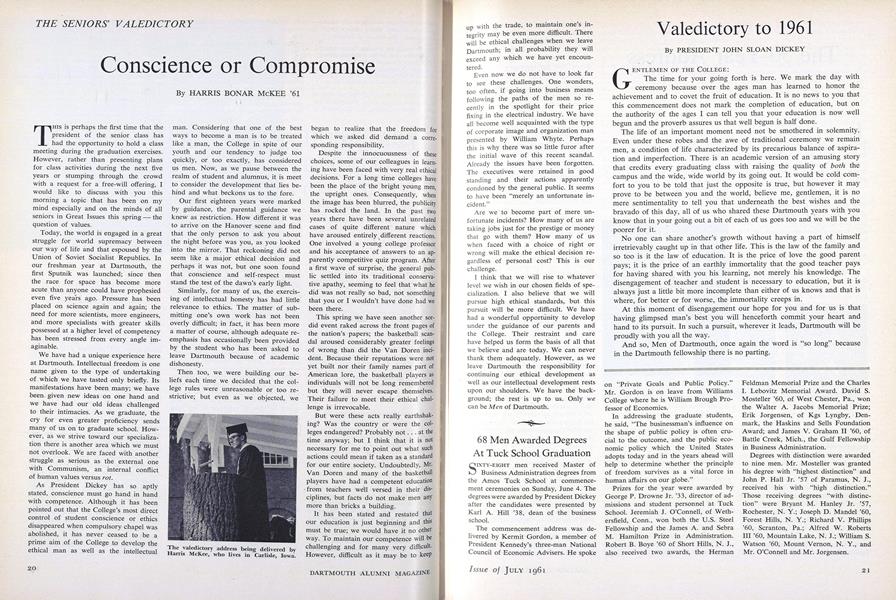 Valedictory to 1961