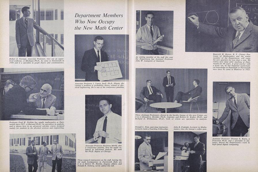 Department Members Who Now Occupy the New Math Center