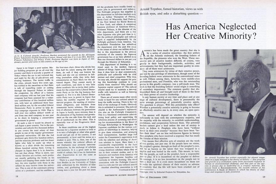 Has America Neglected Her Creative Minority?
