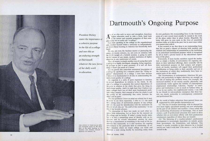 Dartmouth's Ongoing Purpose