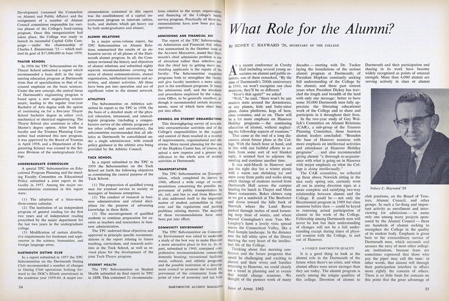 What Role for the Alumni?