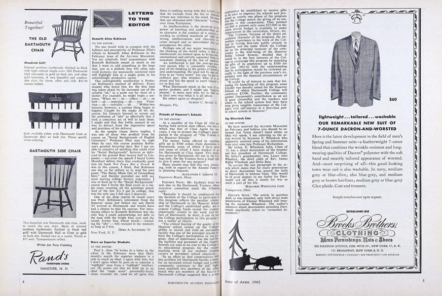 LETTERS TO THE EDITOR