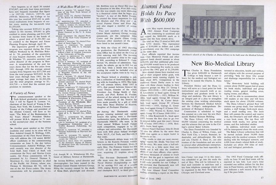 Alumni Fund Holds Its Pace With $600,000