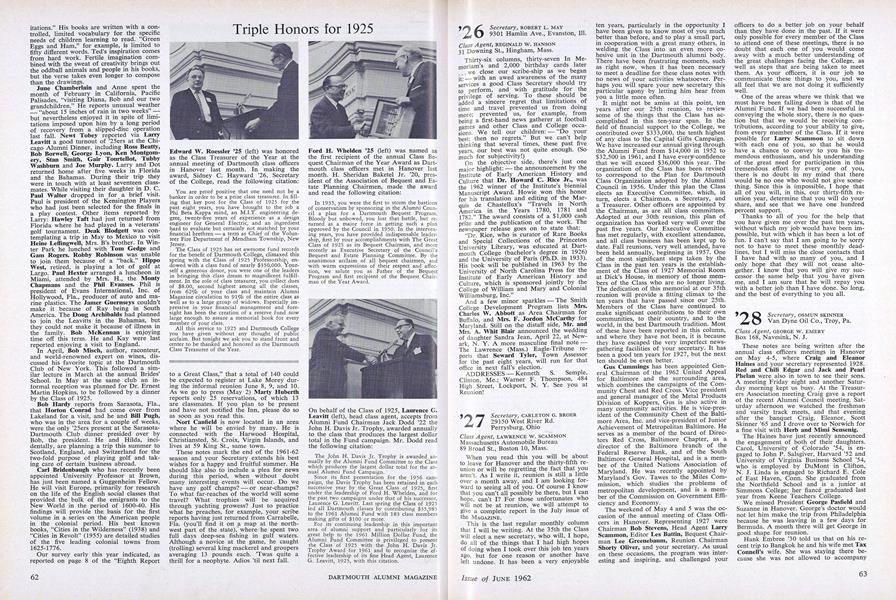 Triple Honors for 1925