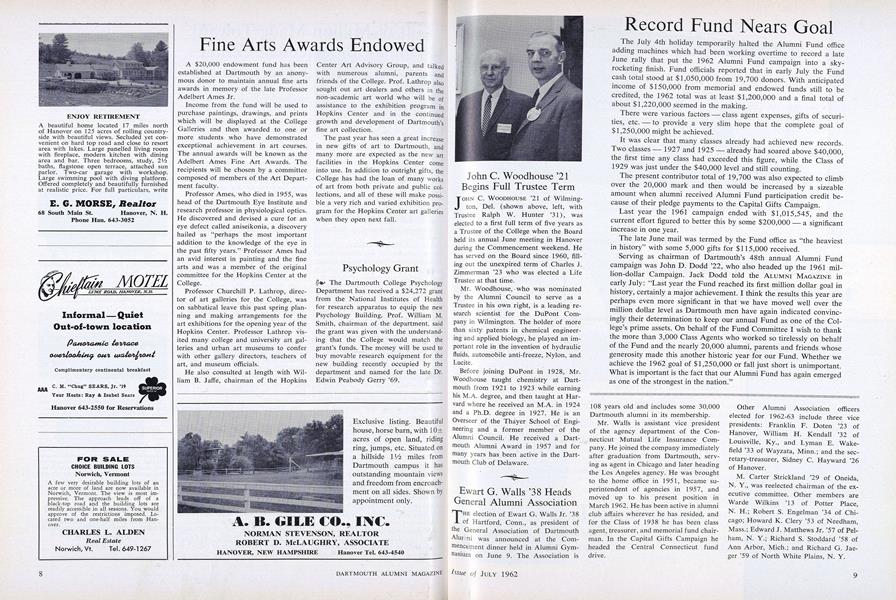 Ewart G. Walls '38 Heads General Alumni Association