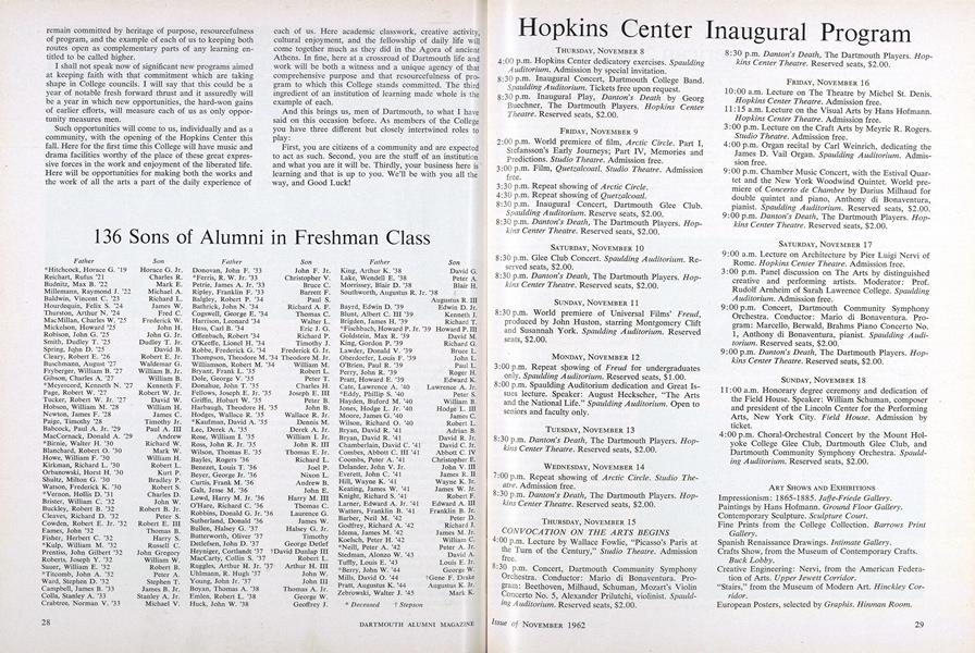 Hopkins Center Inaugural Program