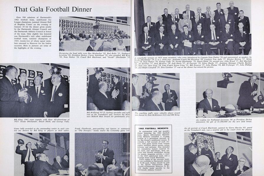 1962 FOOTBALL MEMENTO | Dartmouth Alumni Magazine | FEBRUARY 1963