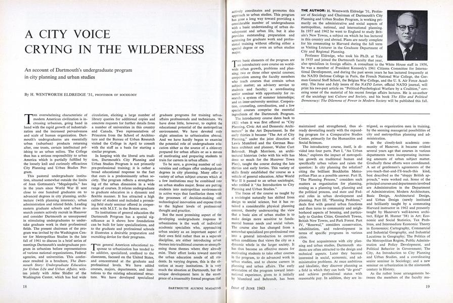 A CITY VOICE CRYING IN THE WILDERNESS