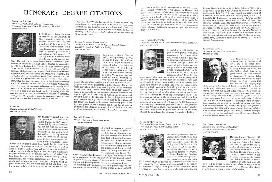 Valedictory to 1963