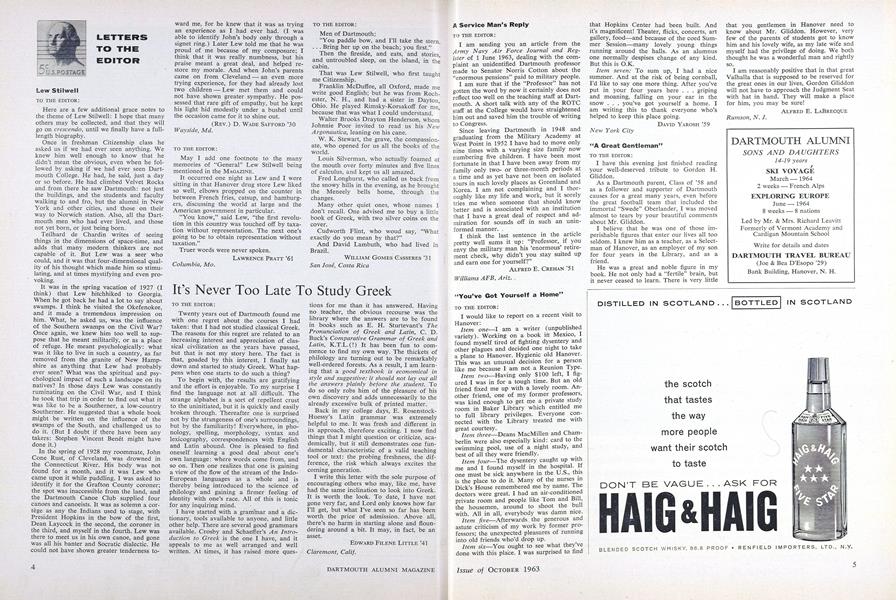 LETTERS TO THE EDITOR