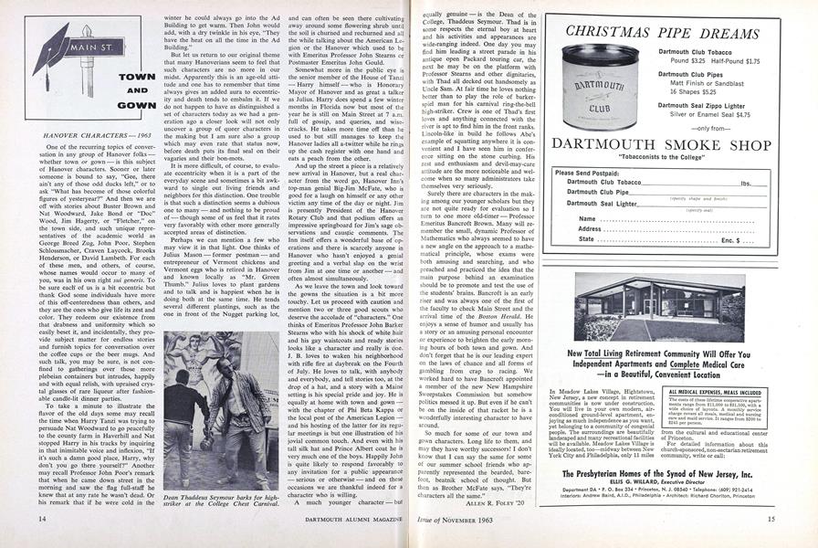 HANOVER CHARACTERS — 1963