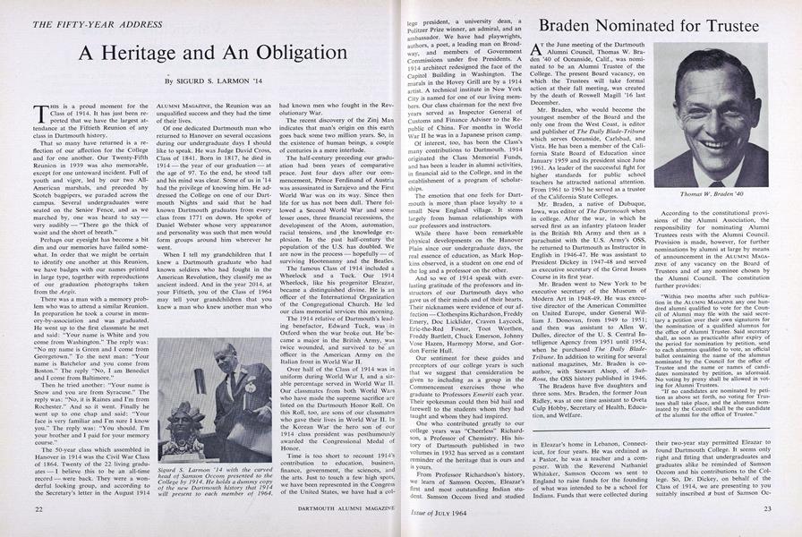 A Heritage and An Obligation