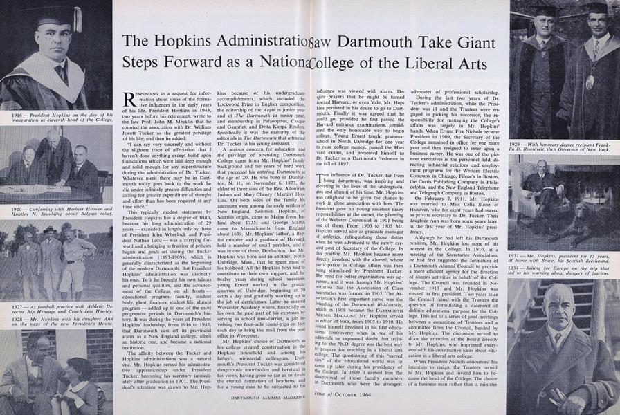The Hopkins Administration Steps Forward as a National