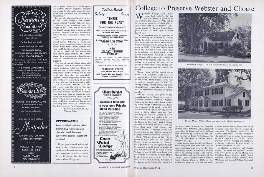 College to Preserve Webster and Choate
