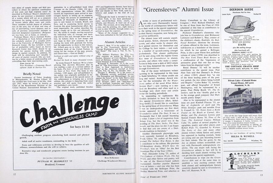 "Greensleeves" Alumni Issue