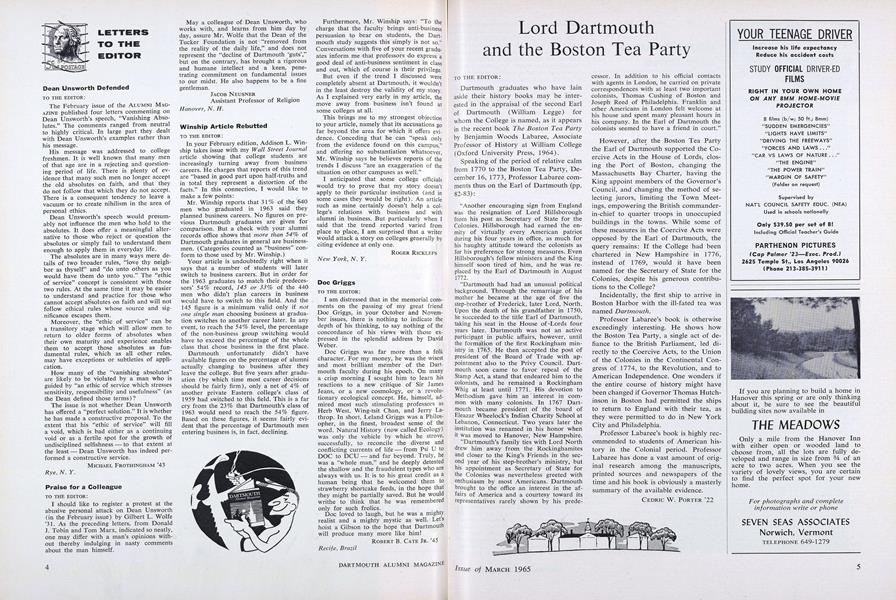 LETTERS TO THE EDITOR
