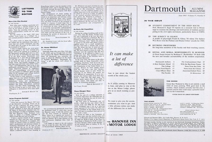 Letters TO THE EDITOR