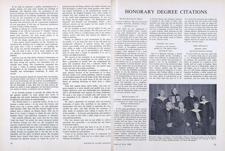 HONORARY DEGREE CITATIONS
