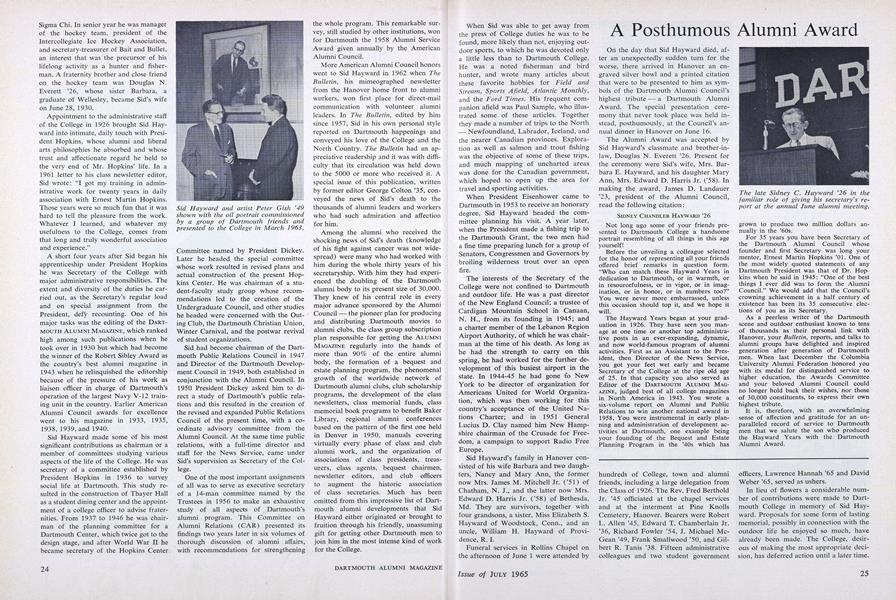 A Posthumous Alumni Award