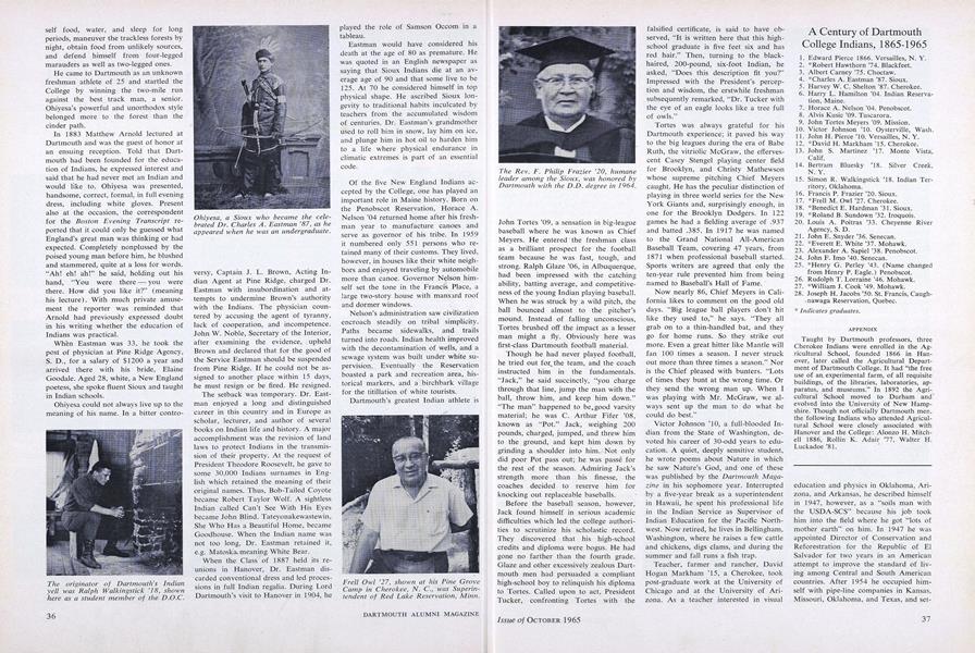 A Century of Dartmouth College Indians, 1865-1965