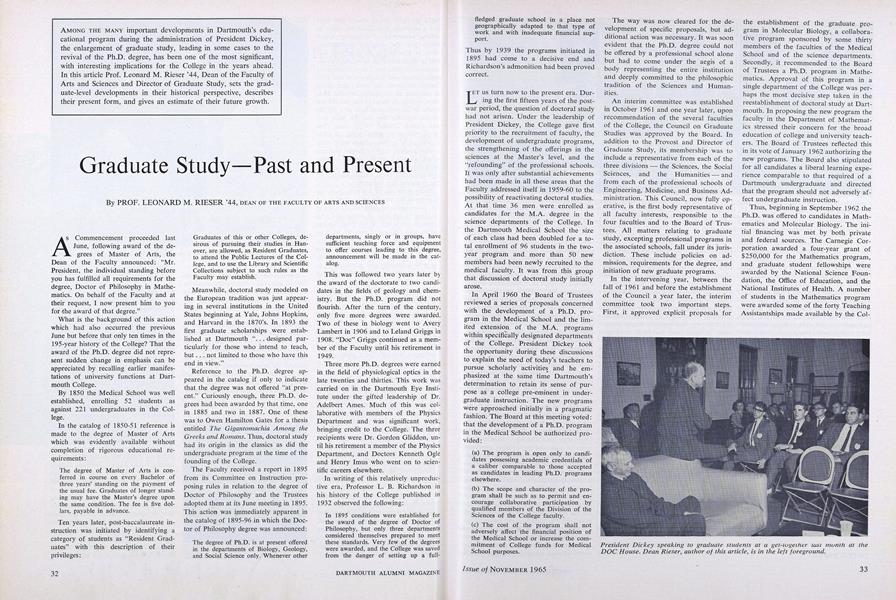 Graduate Study—Past and Present