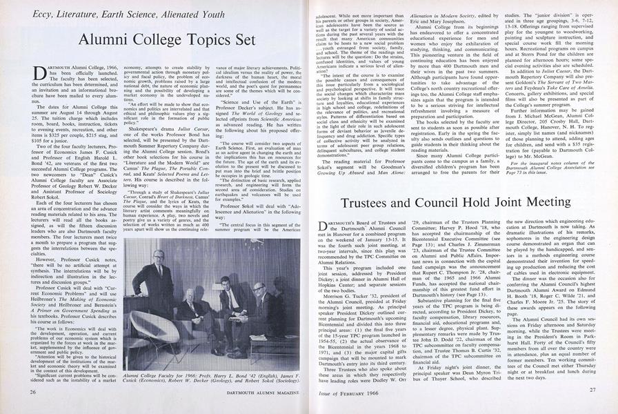 Alumni College Topics Set
