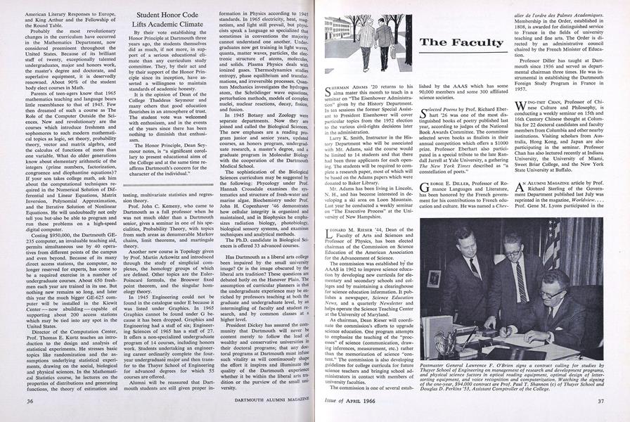 The Faculty | Dartmouth Alumni Magazine | APRIL 1966