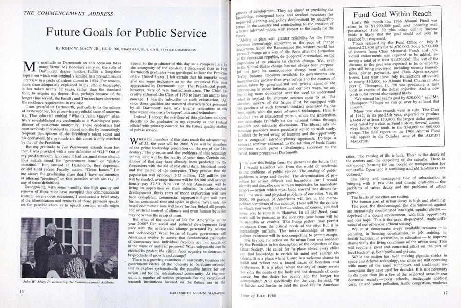 Future Goals for Public Service