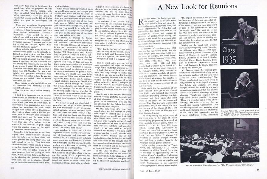 A New Look for Reunions