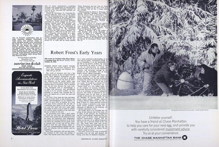 ROBERT FROST THE EARLY YEARS, 1874-1915.