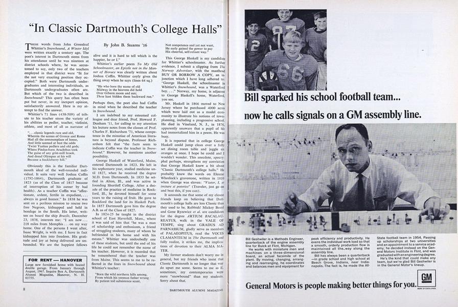 "In Classic Dartmouth's College Halls"