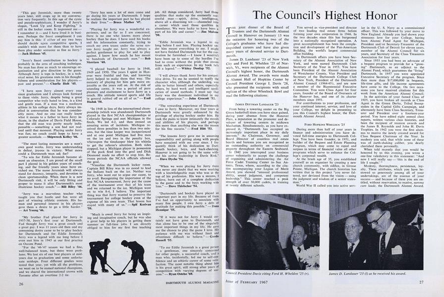 The Council's Highest Honor