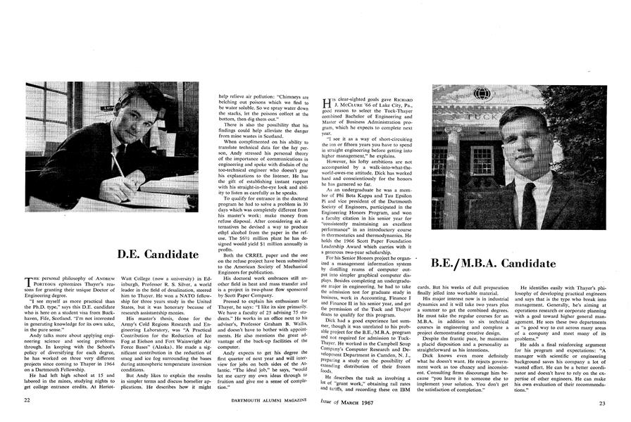 B.E./M.B.A. Candidate