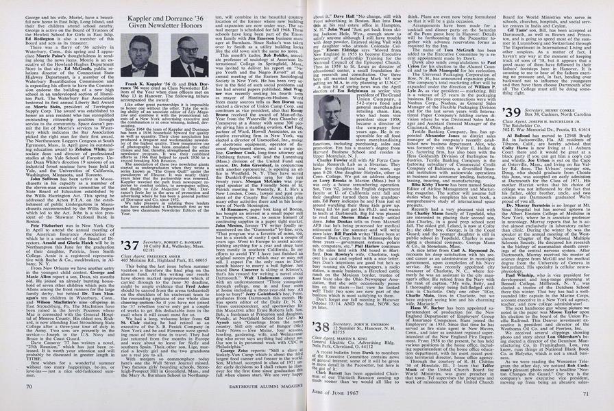 Kappler and Dorrance '36 Given Newsletter Honors