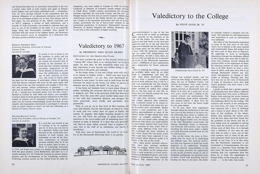 Valedictory to 1967