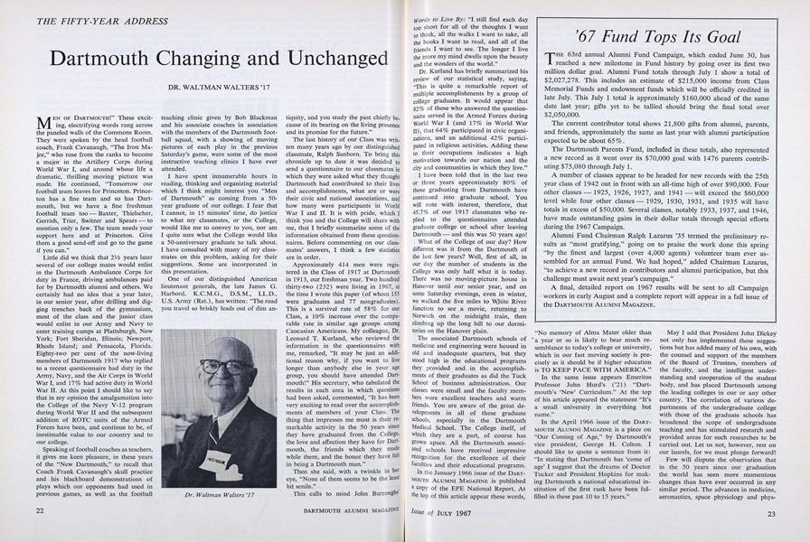 Dartmouth Changing and Unchanged