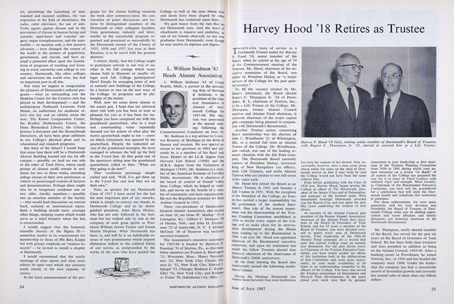 Harvey Hood '18 Retires as Trustee
