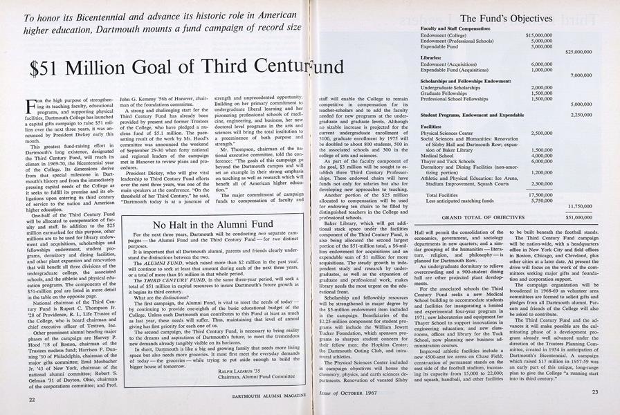$51 Million Goal of Third Century