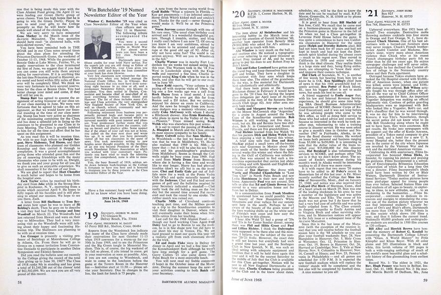Win Batchelder '19 Named Newsletter Editor of the Year
