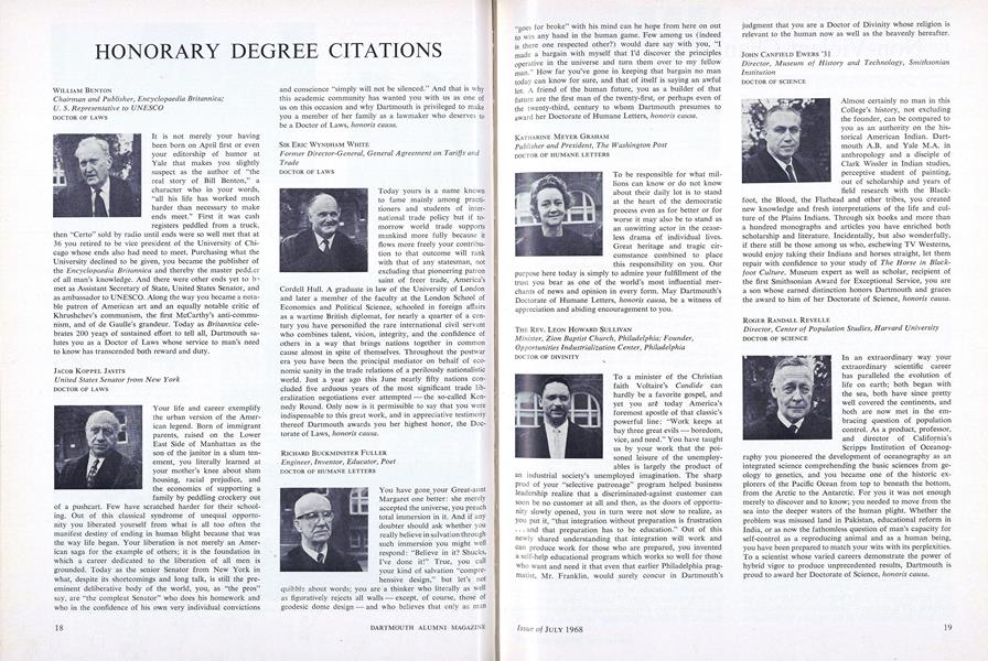 HONORARY DEGREE CITATIONS