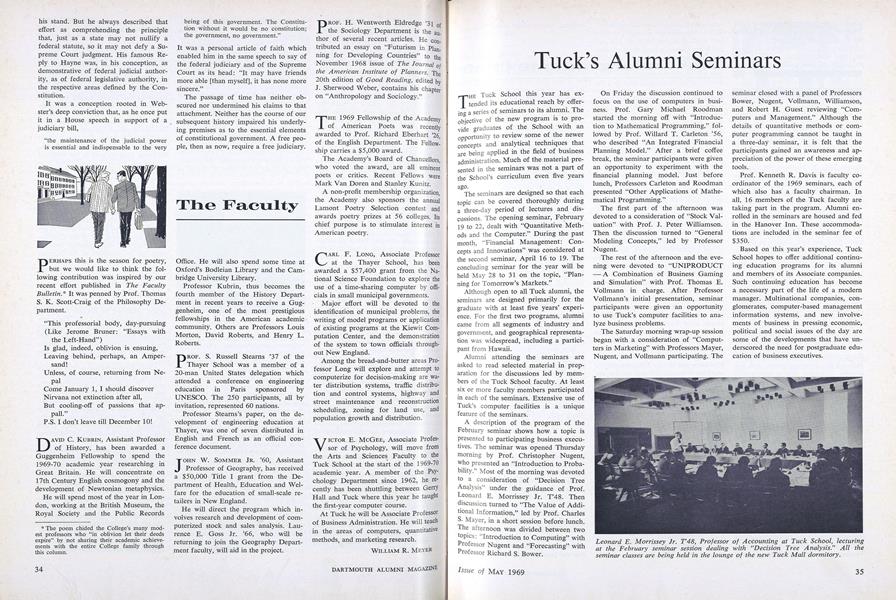 The Faculty | Dartmouth Alumni Magazine | MAY 1969