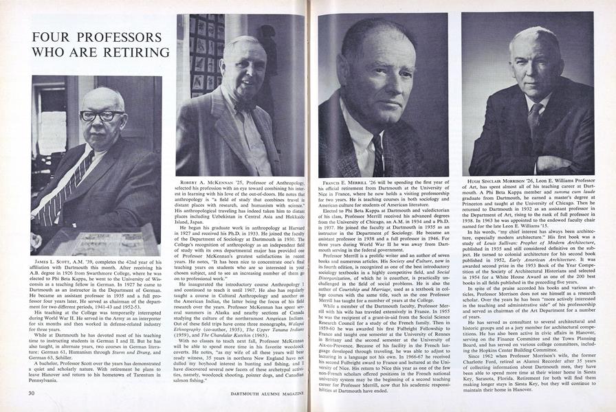 FOUR PROFESSORS WHO ARE RETIRING