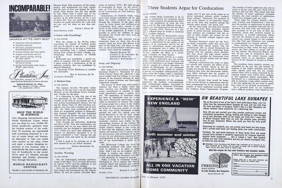 Three Students Argue for Coeducation