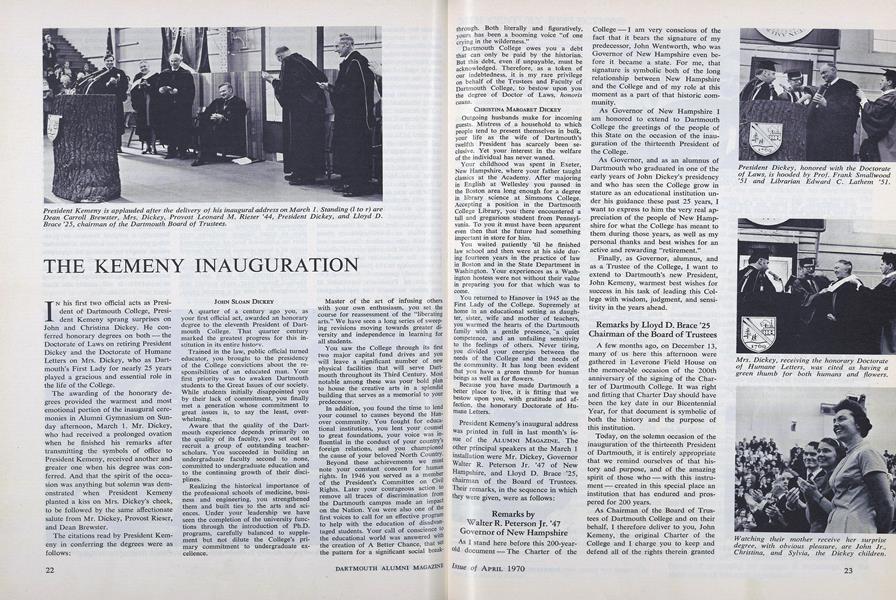 THE KEMENY INAUGURATION